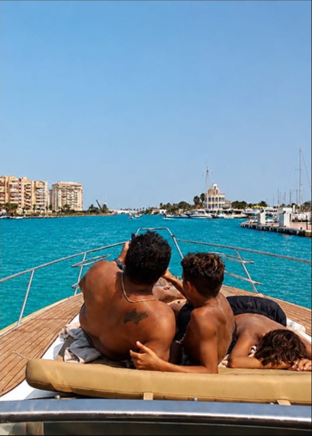 Family enjoying a day aboard