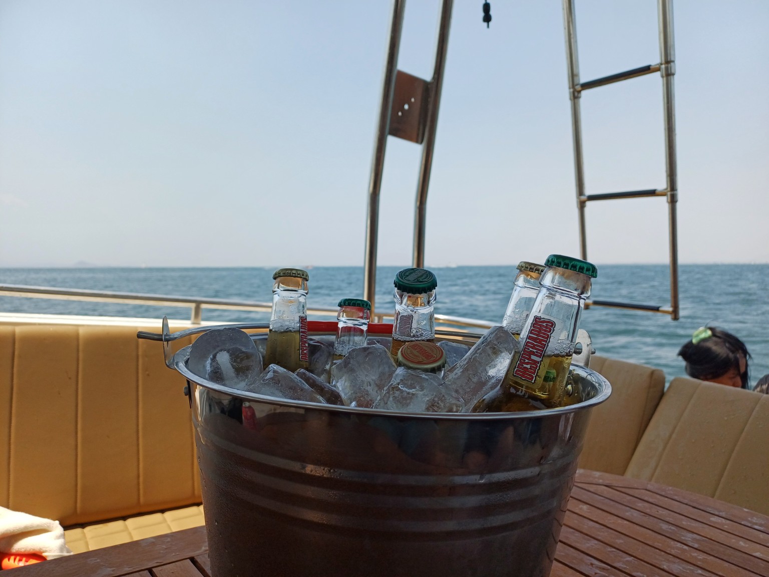 A chilled bucket of drinks aboard the yacht