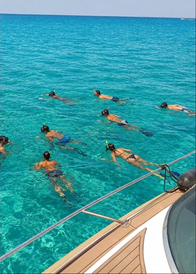 Snorkelling from the yacht